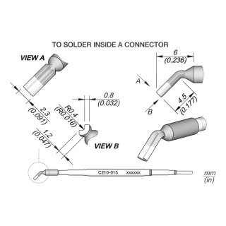 JBC C210-015 Lötspitze Ø 0,8 mm Sonderform gebogen