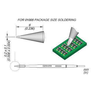 JBC C210-019 Ltspitze 0,2 x 0,1 mm Meiel gerade