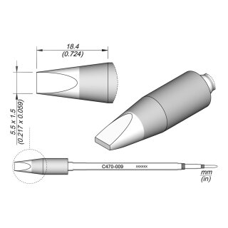 JBC C470-009 Ltspitze 5,5 x 1,5 mm Meiel gerade