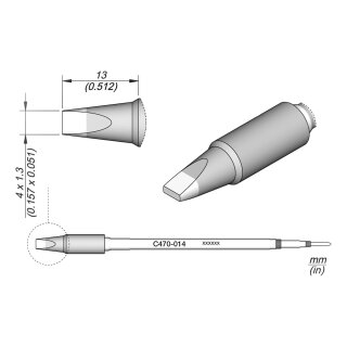 JBC C470-014 Soldering Tip 4.0 x 1.3 mm Chisel Straight