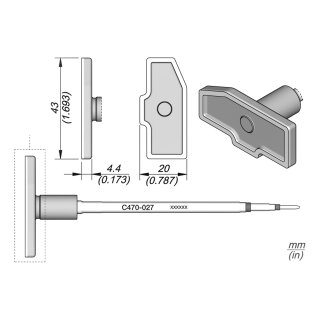 JBC C470-027 Soldering Tip 43 x 20 mm Special Shape