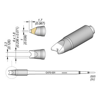 JBC C470-031 Pin-Ltspitze 6,0 x 1,8 mm Sonderform