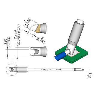 JBC C470-033 Pin-Lötspitze 7,0 x 1,8 mm Sonderform