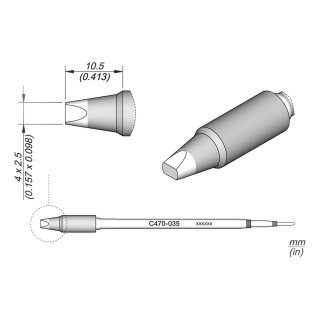 JBC C470-035 Soldering Tip 4.0 x 2.5 mm Chisel Straight