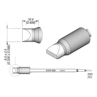 JBC C470-039 Soldering Tip 8.5 x 2.5 mm Chisel Straight