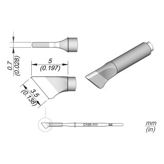 JBC C105-111 Ltspitze 3,5 x 0,7 mm Klinge gerade