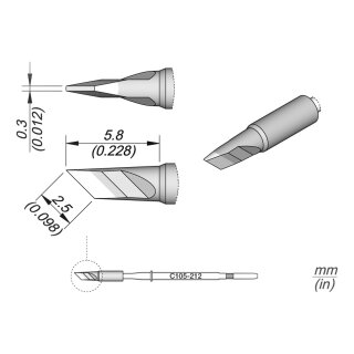 JBC C105-212 Ltspitze 2,5 x 0,3 mm Klinge