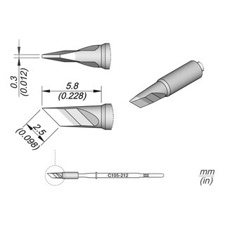 JBC C105-212 Soldering Tip 2.5 x 0.3 mm Blade