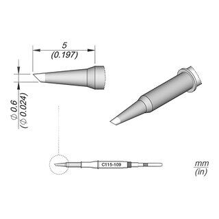 JBC C115-109 Soldering Tip  0.6 mm Conical Bevel