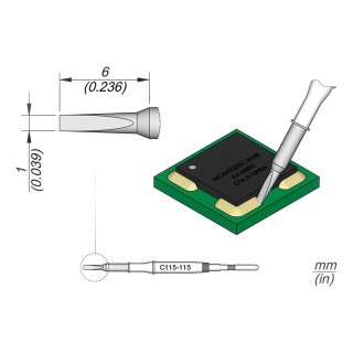 JBC C115-115 Ltspitze 1,0 mm Meiel gerade