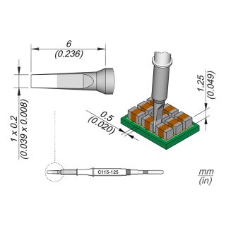 JBC C115-125 Ltspitze 0,6 x 0,3 mm Meiel gerade