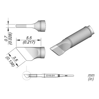 JBC C115-211 Ltspitze 3,5 x 0,7 mm Klinge gerade