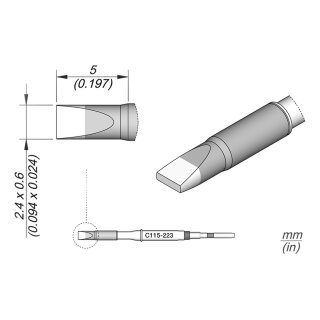 JBC C115-223 Ltspitze 2,4 x 0,6 mm Meiel gerade