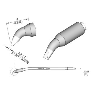 JBC C130-406 Ltspitze 2,2 x 1,0 mm Meiel gebogen