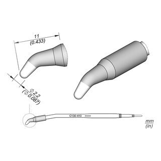 JBC C130-410 Soldering Tip  2.2 mm Conical Bent
