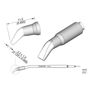 JBC C130-418 Ltspitze 3,2 x 1,5 mm Meiel gebogen