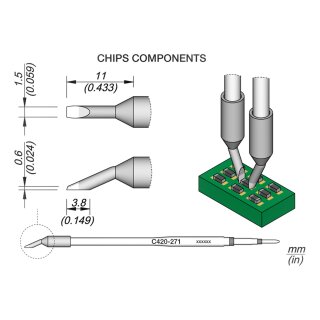 JBC C420-271 Soldering Tip 1.5 mm Blade
