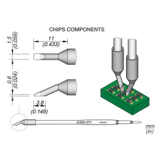 JBC C420-271 Ltspitze 1,5 mm Klinge