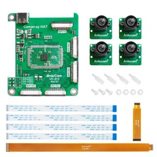 Arducam B0397 12MP*4 Quadrascopic Camera Bundle Kit for Raspberry Pi