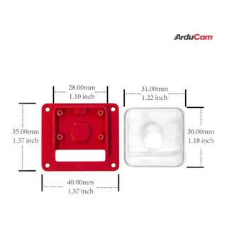Arducam U6251 Acrylic Camera Enclosure Case for Raspberry Pi V1/V2/ and 16MP/64MP-Red