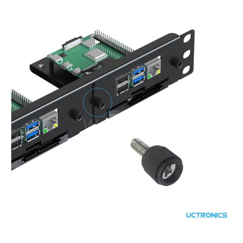 UCTRONICS U6261 19? 1U Raspberry Pi Rack Mount with SSD Mounting Brac