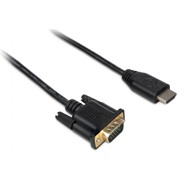 Offizielles Raspberry Pi HDMI zu VGA Kabel schwarz 1m, 8,90