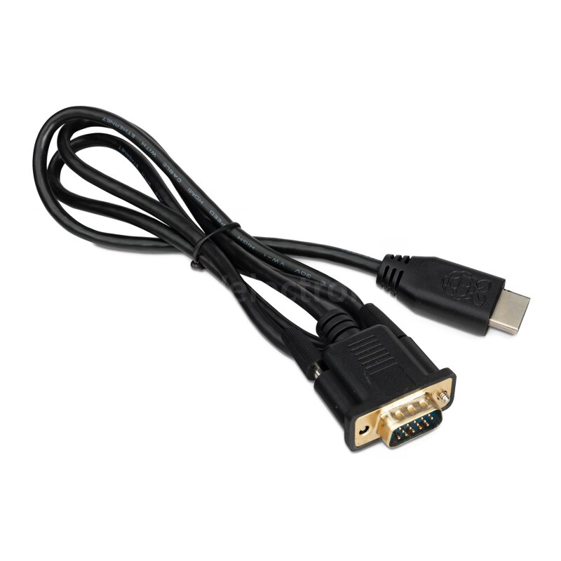 Offizielles Raspberry Pi HDMI zu VGA Kabel schwarz 1m, 8,90