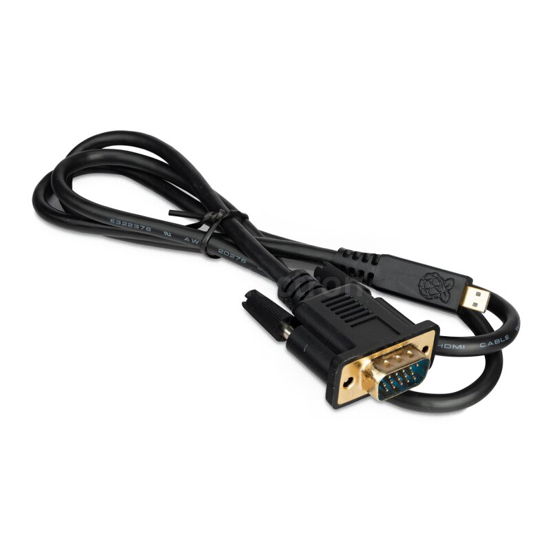 Offizielles Raspberry Pi microHDMI zu VGA Kabel schwarz 1m, 8,90 &eu