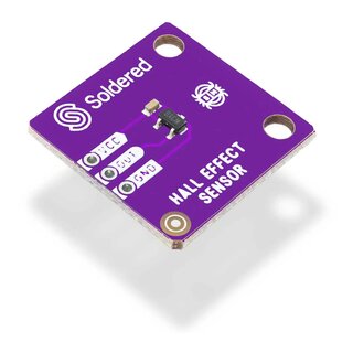 Soldered 333079 Hall effect sensor breakout with analog output