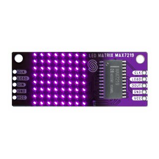 Soldered 333150 8x8 LED matrix Purple MAX7219 board