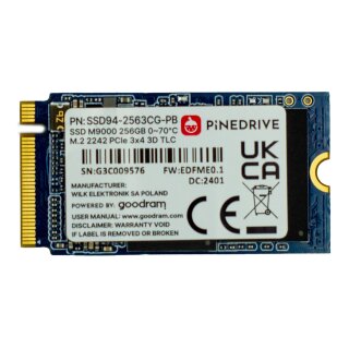Pineboards SSD94-2563CG-PB Pinedrive NVMe SSD 256GB (M.2 2242)