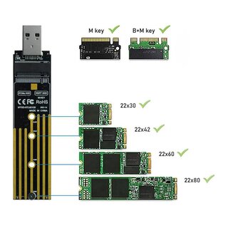 M.2 NVMe/SATA SSD Adapter USB 3.2
