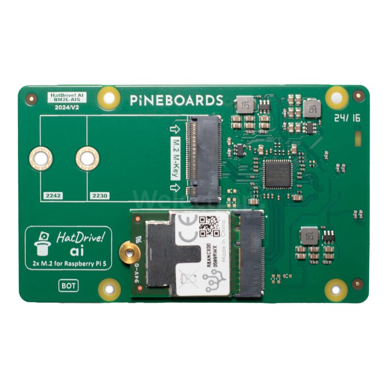 Pineboards bm2l ais hatdrive ai tpu nvme adapter for raspberry pi