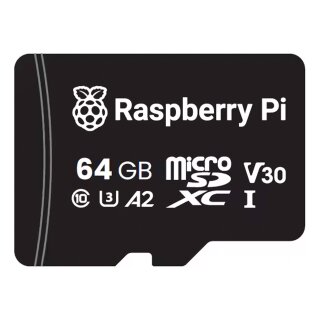 Offizielle Raspberry Pi microSD Speicherkarte 64 GB (Bulk)