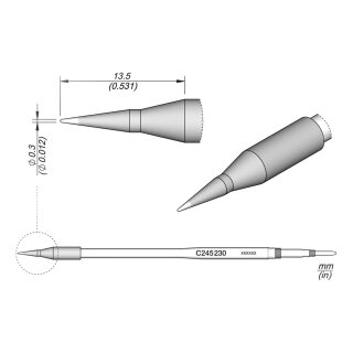 JBC C245-230 Lötspitze Ø 0,3 mm Rundform