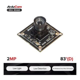 Arducam B0468 1080P Low Light Low Distortion USB Camera Module with Microphone