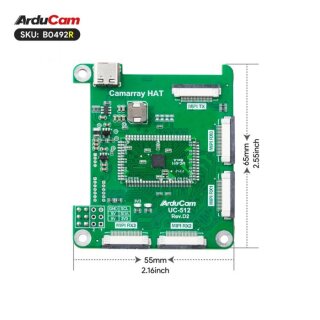 Arducam B0492R 2.3MP*2 AR0234 Color Global Shutter Synchronized Stereo Camera Bundle Kit for Raspberry Pi