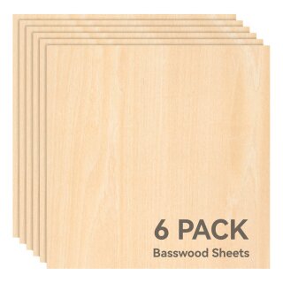Bambu Lab B-YA001 3 mm Plywood, 6er-Pack Basswood
