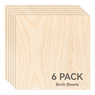 Bambu Lab 3 mm Plywood, 6er-Pack Birch