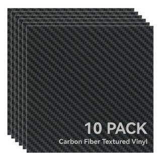 Bambu Lab B-YG018 Carbon Fiber Textured Removable Vinyl, 10er-Pack