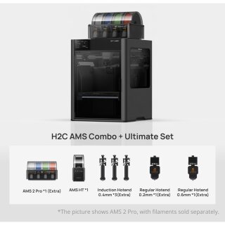 Bambu Lab H2C AMS Combo + Ultimate Set 3D Printer