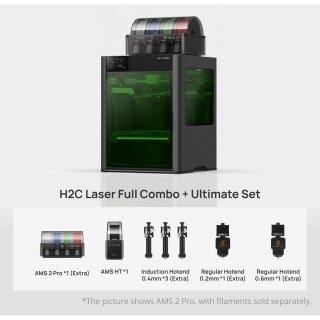 Bambu Lab H2C Laser Full Combo 40 W + Ultimate Set 3D Printer