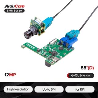 Arducam B0550 GMSL2 12MP Camera Extension Kit for Raspberry Pi