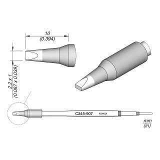 JBC C245-907 Ltspitze 2,2 x 1,0 mm Meiel gerade