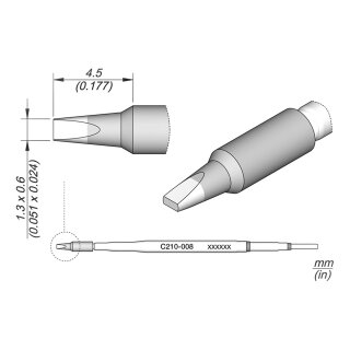 JBC C210-008 Ltspitze 1,3 x 0,6 mm Meiel gerade