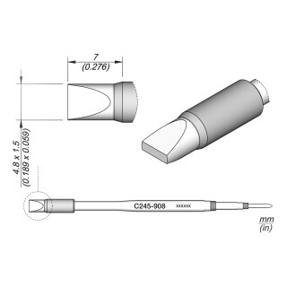 JBC C245-908 Soldering Tip 4.8 x 1.5 mm Chisel Straight