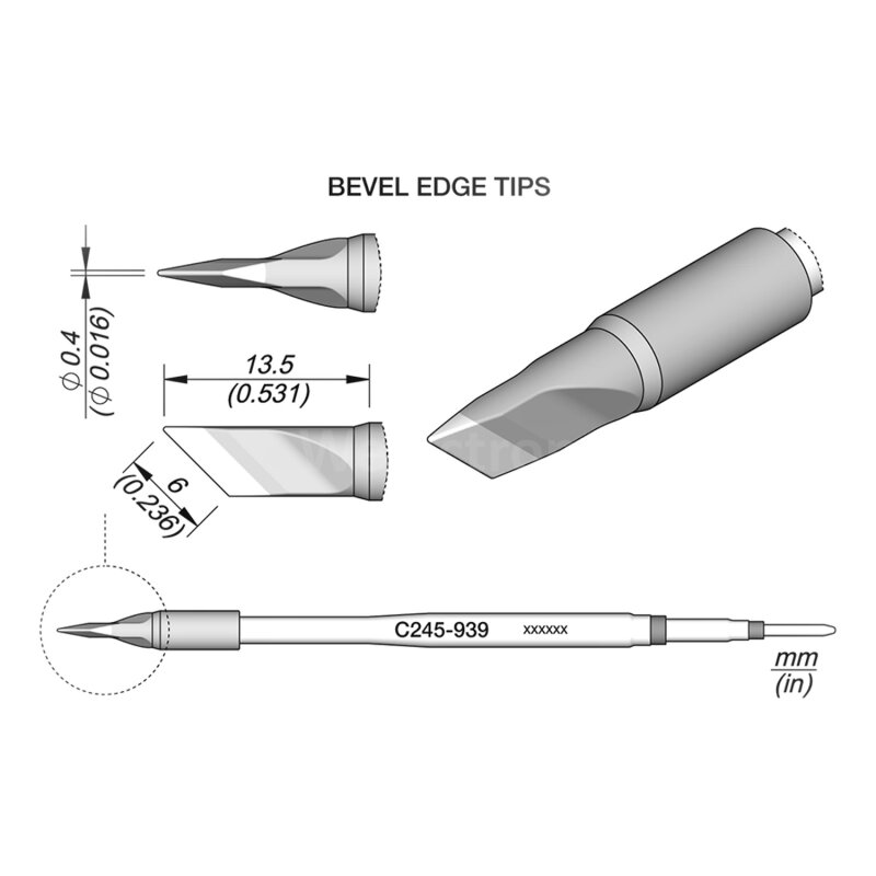 JBC C245-731 Lötspitze 0,6 x 0,3 mm Meißel gerade, 30,90