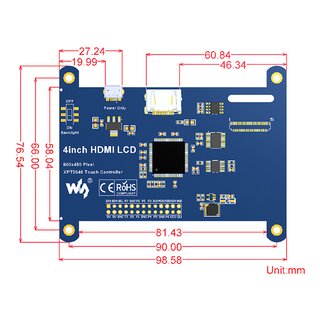 Waveshare 12030 4inch HDMI LCD
