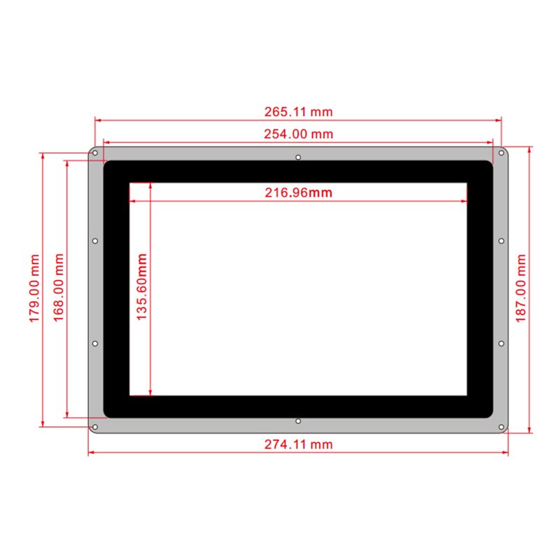 Минимальная диагональ планшета. 10.1Inch HDMI LCD (with Case). Waveshare 10.1inch HDMI LCD. Размеры планшета с диагональю 10 дюймов. Экран 10.1 дюймов габариты.