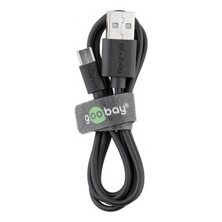 Goobay 72227 USB 2.0 Fast Charge Cable, microUSB 1.0m black